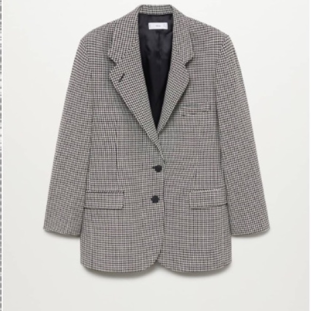 Mango Oversized Houndstooth Blazer